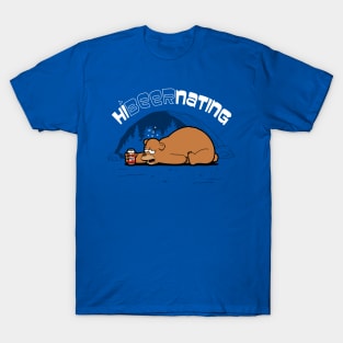 Funny Drunk Bear Hibernating Drinking Beer T-Shirt